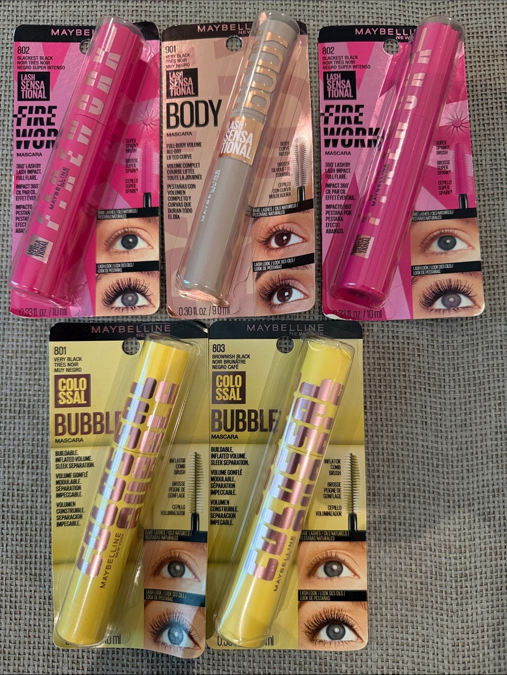 Maybelline Mascara Bundle makeup set rimel long lash volume 360 impact